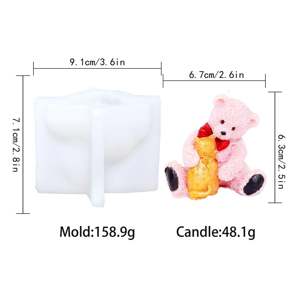 3D medvídek silikonová forma na svíčky zvířátka roztomilý pár medvídků forma na epoxidovou pryskyřici domácí dekorace nástroje na výrobu mýdla romantický svatební dar