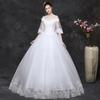 Wedding Dress Bride Korean Style One Shoulder Pregnant Women Large Size Simple Photo Studio Knot Spring Spring Bride Married Seven Sleeves
