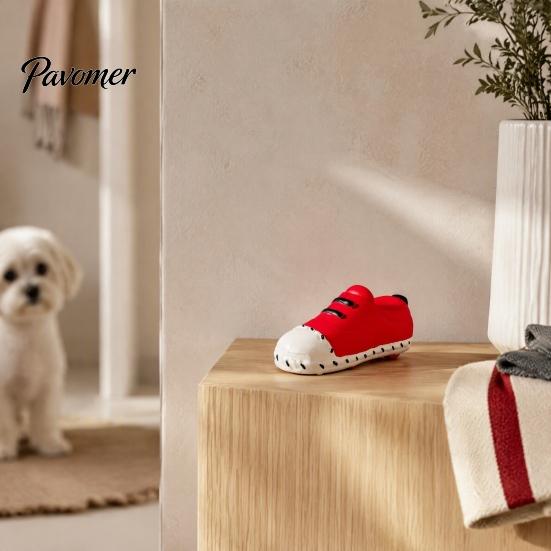 Durable Latex Chew Toys for Puppies Cartoon Shoe Squeaky Dog Toy, Funny Sneaker Shape Toy Pet Training Small Medium Dogs, Bite Resistant, Interactive