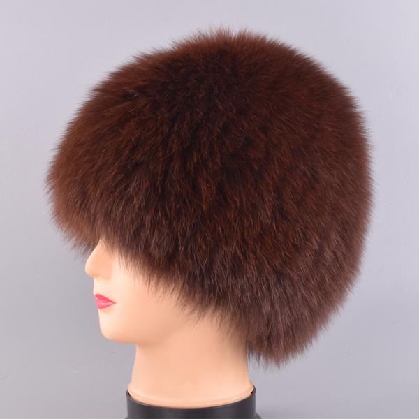 Winter Fur Hats for Women Natural Arctic Fox Fur Warm Thick Knitted Fashionable Stylish Girls Outdoor Snow Skull Beanie Hat