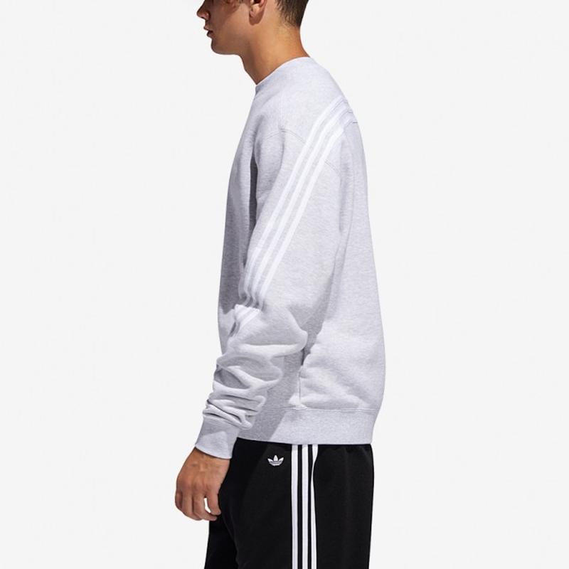 Adidas Originals Trefoil Stripe Loose Crew Neck Sweatshirt Men Tops Medium-Grey FM1520