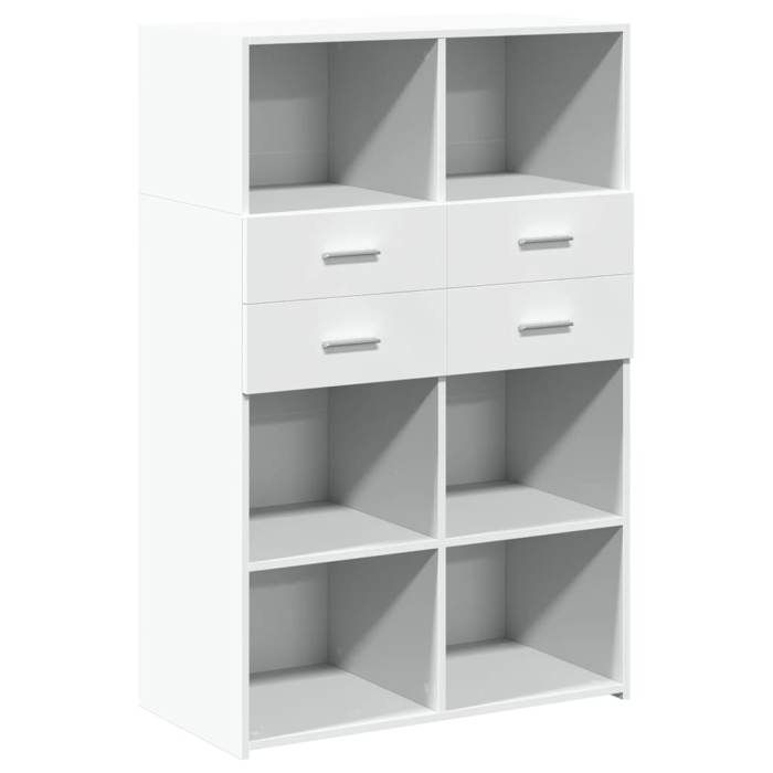 VidaXL Buffet haut blanc 80x42,5x124 cm bois d'ingénierie, buffet, armoire de rangement, panneau latéral, armoire, armoire 3281385