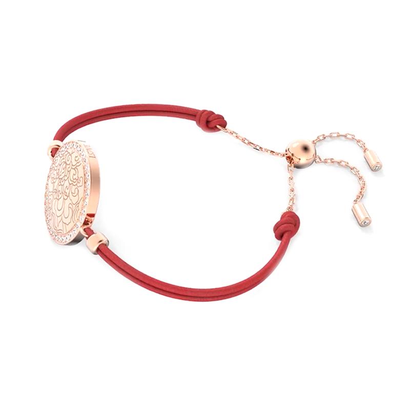 Swarovski CONNEXUS Heart Lotus Metal Bracelet Men and Women Couple Style Red/Black red