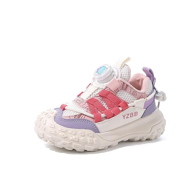Children's Sports Shoes Girls Shoes Autumn New Girls Casual Soft-soled Dad Shoes Breathable Running Buttons