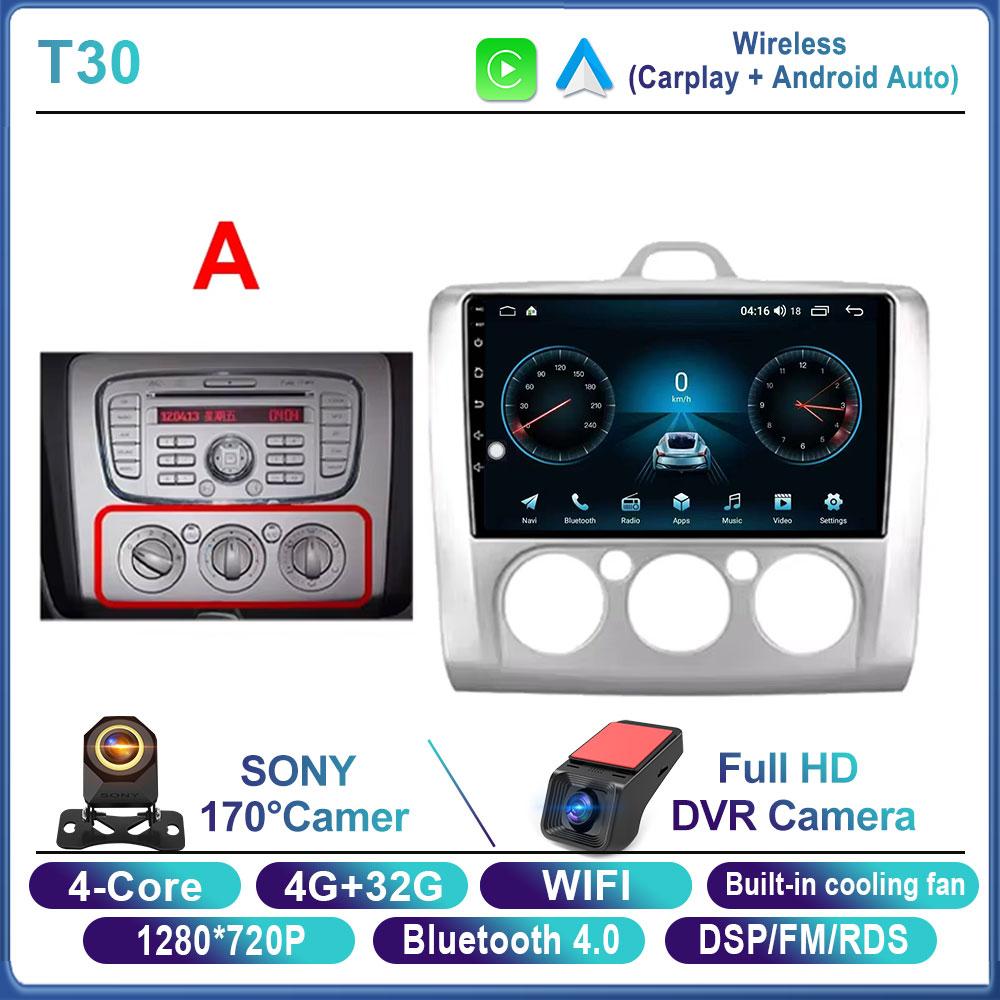 Android 16 For Ford Focus 2 3 Mk2 Mk3 2004 2005 2006 2007 - 2011 Car Radio Navigation Multimedia Player WIFI+4G GPS Carplay Auto