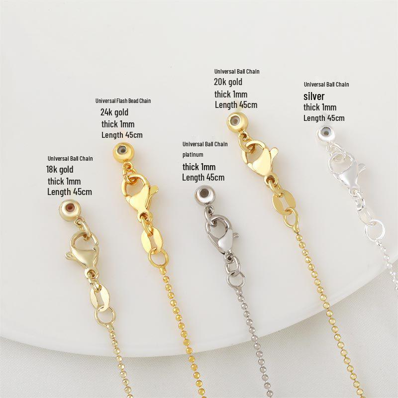 Versatile Adjustable Gold Round Bead Necklace for Women – DIY Threading All-Match Chain