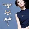 French Pearl Anti-Exposure Blazer Insert Accessory Single Pin Brooch Mourning Brooch