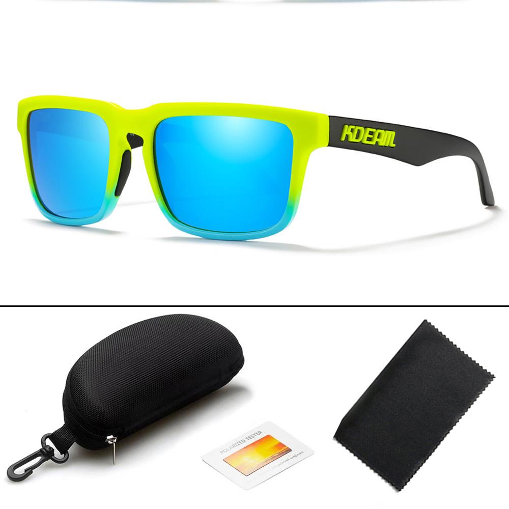 KDEAM Unisex Square Polarized Sunglasses Outdoor Retro Style Lightweight Comfortable Fashion Women Sun Glasses With Hard Case