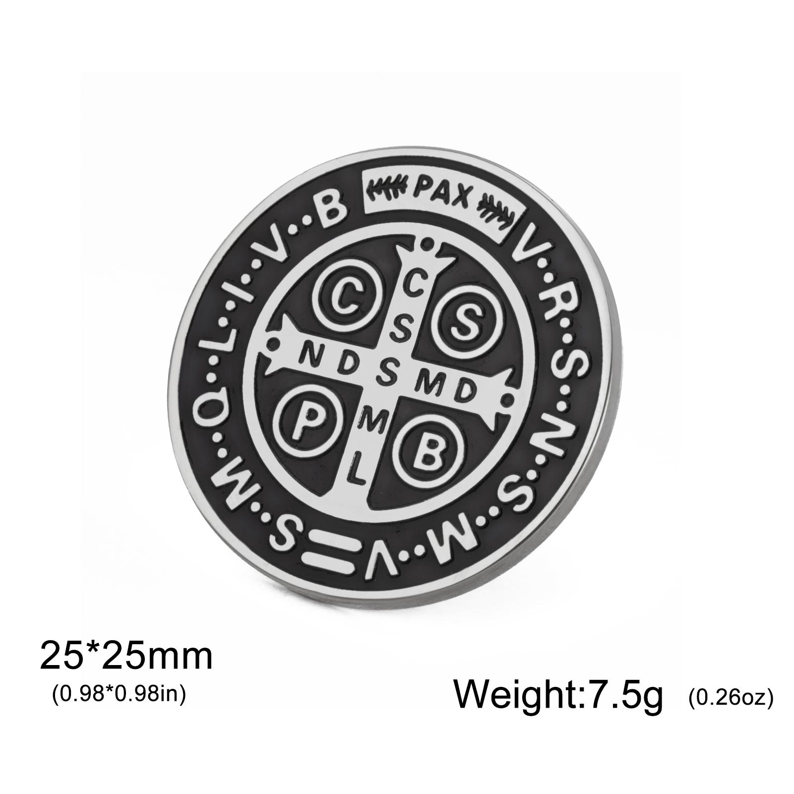 

Cazador Christian Saint Benedict Brooch for Women Men Latin Exorcism Protection Pins Badges Stainless Steel Jewelry 2026 Gift