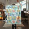 1Pc Ocean Print Flannel Blanket, High quality Comfortable for All Seasons, Home Decor, Warmth and Comfort, Perfect for Christmas Gifts W101