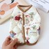 Cute Rabbit Printed Pet Dog Clothes Cat Clothes Thickened Teddy Bear Coat with Velvet Jacket Winter Warm Puppy Clothes Vest