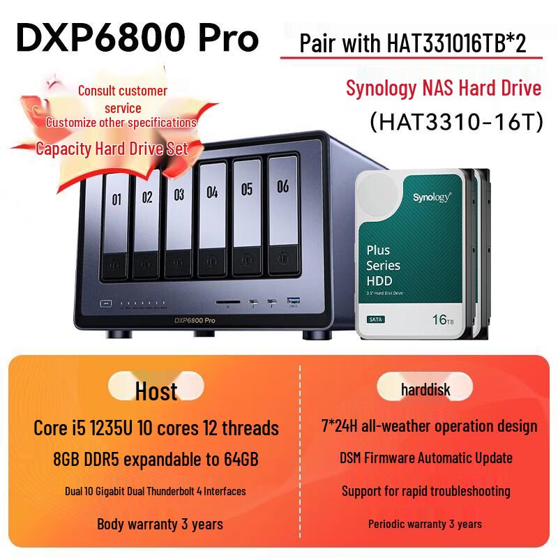 

UGREEN DXP6800 Pro 6-Bay 10GbE NAS Server