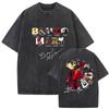 Vintage Washed Rapper Bruno Mars New Album  Graphic T Shirts Mens Hip Hop Pop Loose Fashion Short Sleeve Tshirt Streetwear
