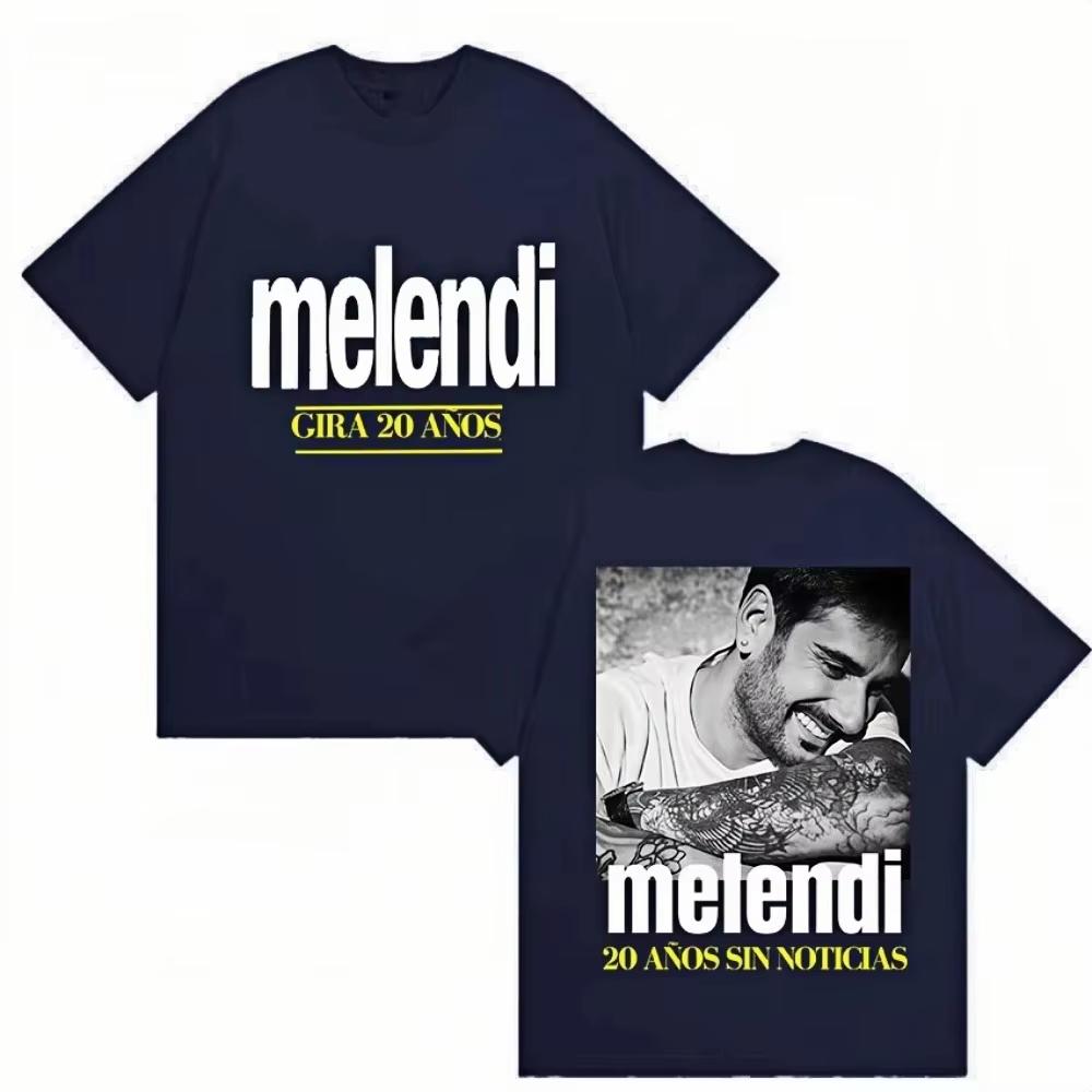 2026 Rapper Melendi Tour Album Graphic T Shirt Mens Retro High Quality Cotton Tshirts Hip Hop Clothing Tshirt Streetwear