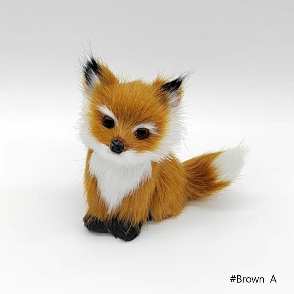 Simulation Mini Fox Model Cute Imitation Fox Ornaments Christmas Gift Children Birthday Gifts Home Decoration Figures Craft