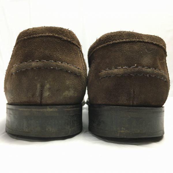 Made In England CYRILLUS Handmade Suede Loafers Moccasins Brown Size 42 26.5(USED)