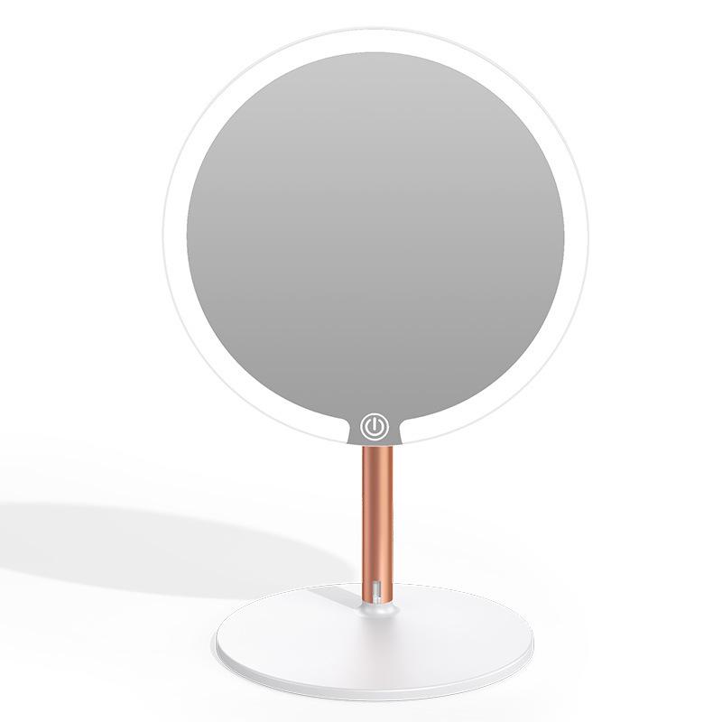 Rechargeable LED Vanity Mirror with Lights - Light Luxury Dorm Desktop Makeup Mirror