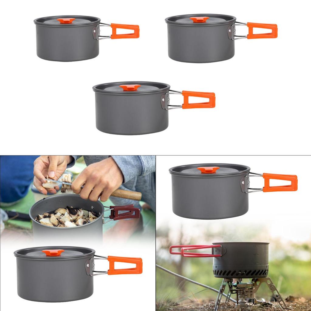 Camping Pot with The Lid Cover, So That They Do Not Stick -wearing -bearable Saucepan Outdoors To