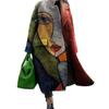 2025 European American Style Women Long Woolen Coat Autumn Winter Printed Fashion