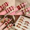 Ankara Red Round Geometric Open Ring Temperament Versatile Index Finger Ring New Year's Jewelry Women