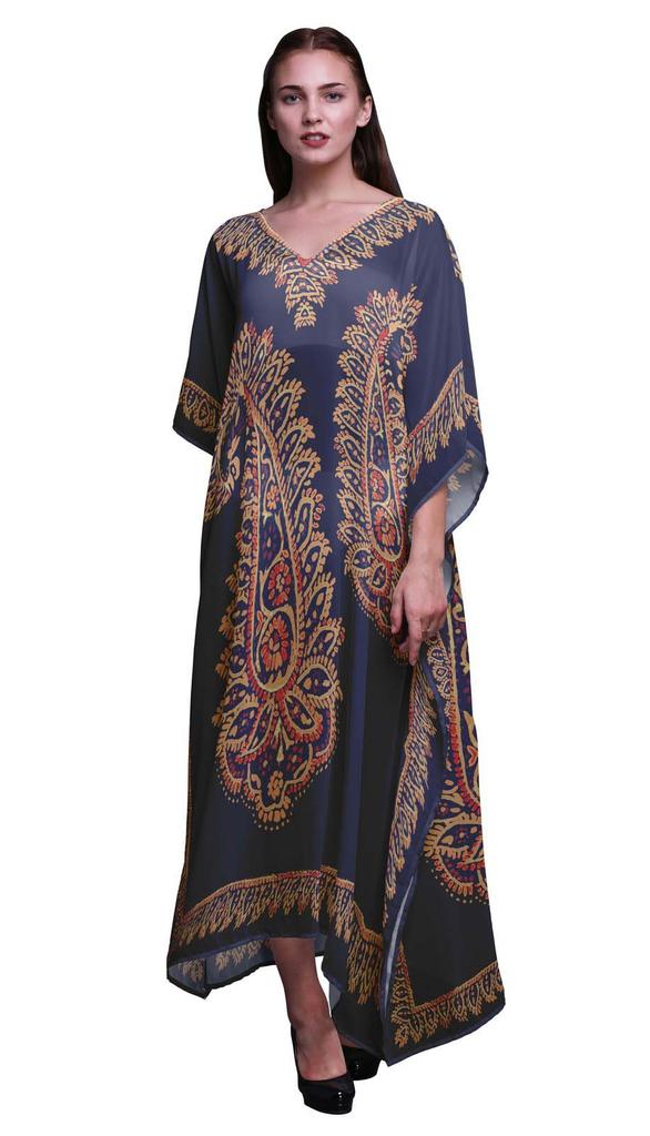 Phagun Floral & Paisley Ladies Kaftan Holiday Loungewear Maxi Dress Beach