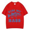Retro Fishing T Shirt Kiss My Bass Funny Meme Tshirt Unisex Unisex Fashion Clothing T Shirt Summer Cotton Casual Tshirts Streetwear