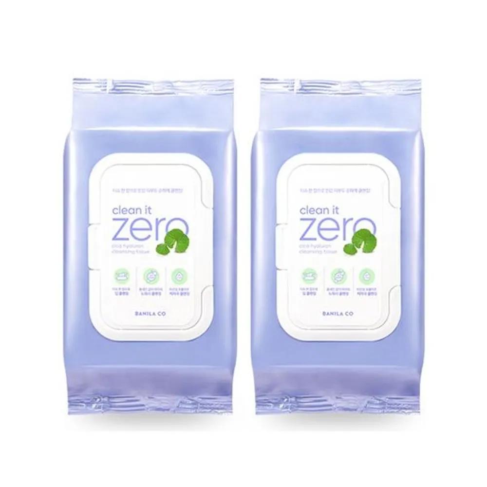 BANILA CO Clean It Zero Cica Hyaluronic Cleansing Tissues, 80 Pack, 2 Packs