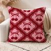 P Pink Bow Cherry Patterns Cushion Cover Linen Doublesided Printed Cushion Cover sofa pillow caseNordic Home Decor