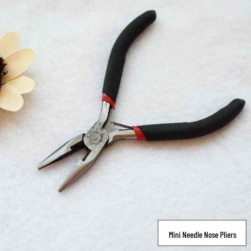 Stainless Steel Precision Needle-Nose Pliers: Non-Serrated, Round-Nose, Angled Cutters for DIY Craft & Jewelry Wire Wrapping