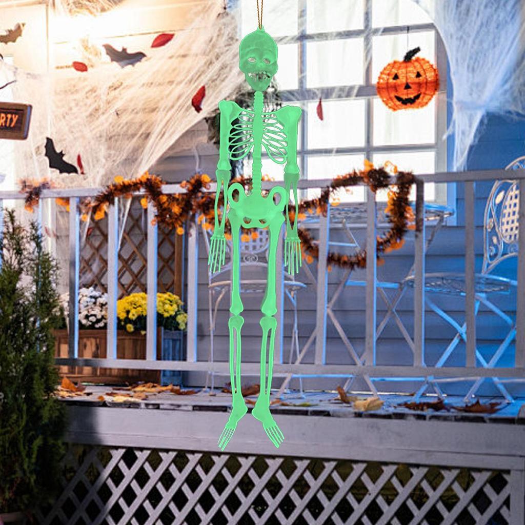Skeleton Decor 5 Ft Glow In The Dark Bones Model Halloween Skeleton Door Hanger For Party Yard Garden Wall Haunted House Outdoor
