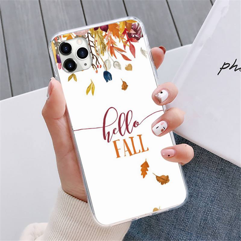 Pumpkin Happy Autumn Fall Phone Case For Iphone 13 12 5 5s 5c Se 6 6s 7 8 Plus X Xs Xr 11 Pro Max Mini
