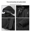 Men's Plus Size Long Cotton Jacket with Removable Hood