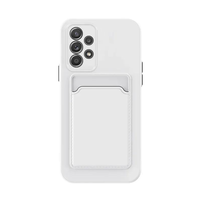 

Soft Silicone Card Holder Case For Samsung Galaxy S24 S23 S22 S21 S20 Plus FE Note 20 Ultra A51 A71 A54 Slot Wallet Back Cover for Galaxy S22(6.1 )