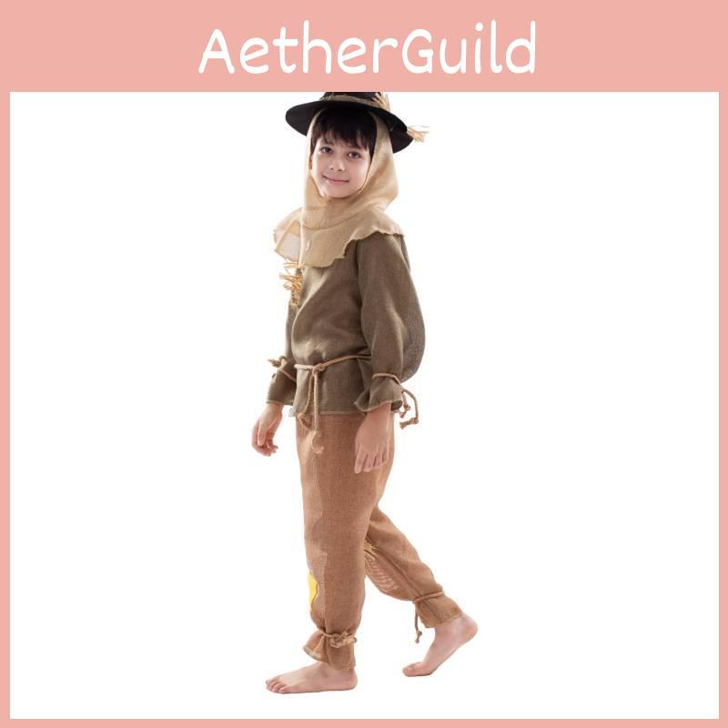 Colorful Green Wizard Of Oz Scarecrow Costume Ideal For Children