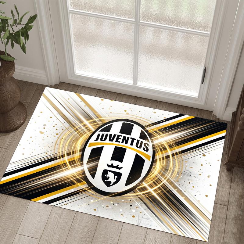 Juventus FC Design Crystal Velvet Carpet Cozy Non?Slip Printed Rug For Bedroom Living Room Entrance