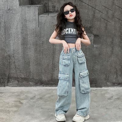 Fashion Girls Jeans Spring And Summer New Boys Loose Overalls