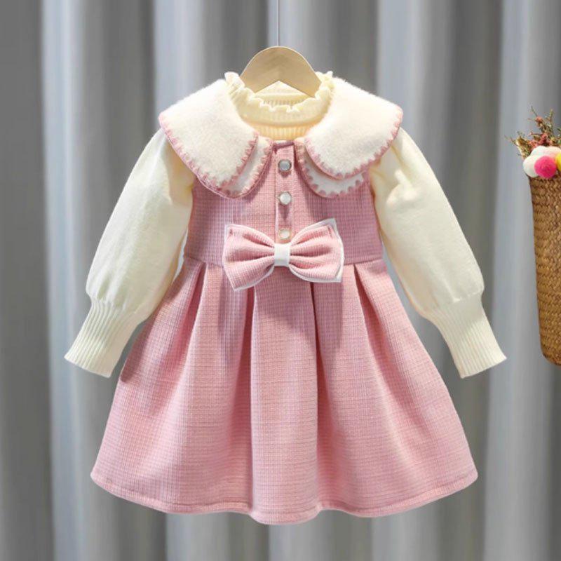 Girls' New Year's Princess Suspender Dress Set - Autumn/Winter