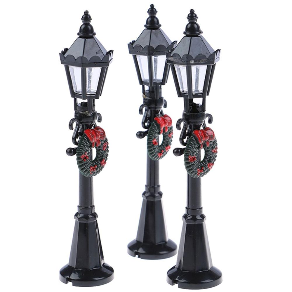 Bonsai Ornaments Road Light Streetlight Figurine Christmas Miniatures Street Lamp Micro Landscape