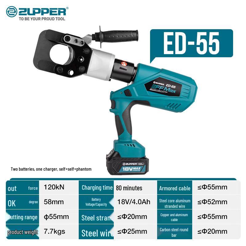 ZUPPER Electric Hydraulic Cable Cutter CN plug (adapter included)
