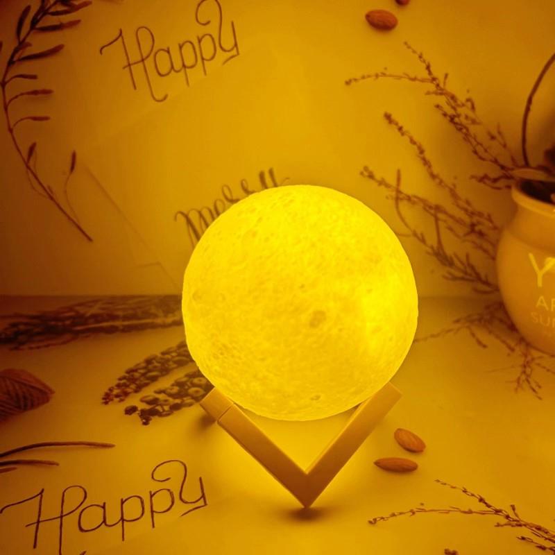 1pc Moon Lamp, LED Night Lamp DIY Planet Lamp, Moon Ball Luminous Battery Model, Wooden Stand, Gifts for Girls Boys Women Men