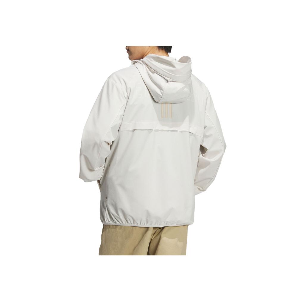 Adidas V LT Woven Jacket Solid Color Sun Protection Hooded Coat Unisex Jackets White JJ1300