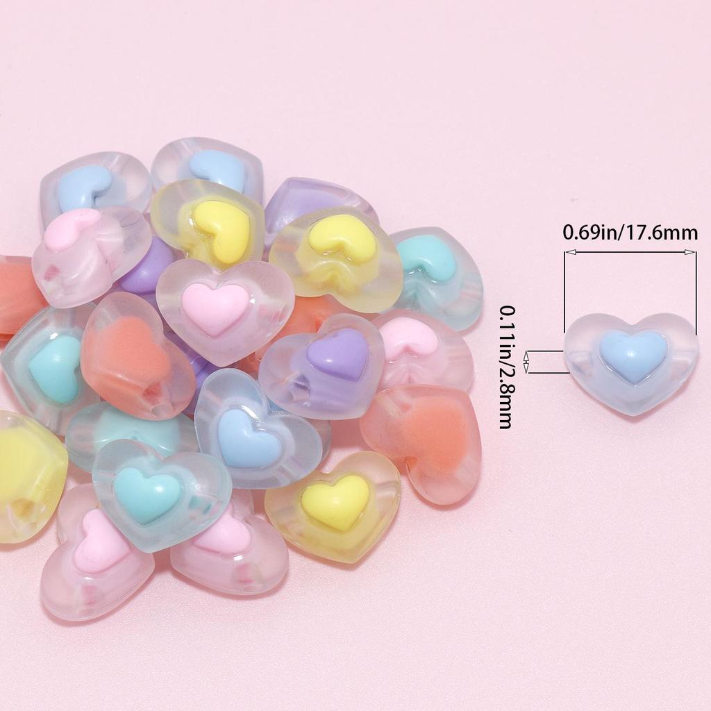 Acrylic Candy Color Flower Heart Rabbit Beads for DIY Children's Educational Ornaments and Mother's Day Crafts