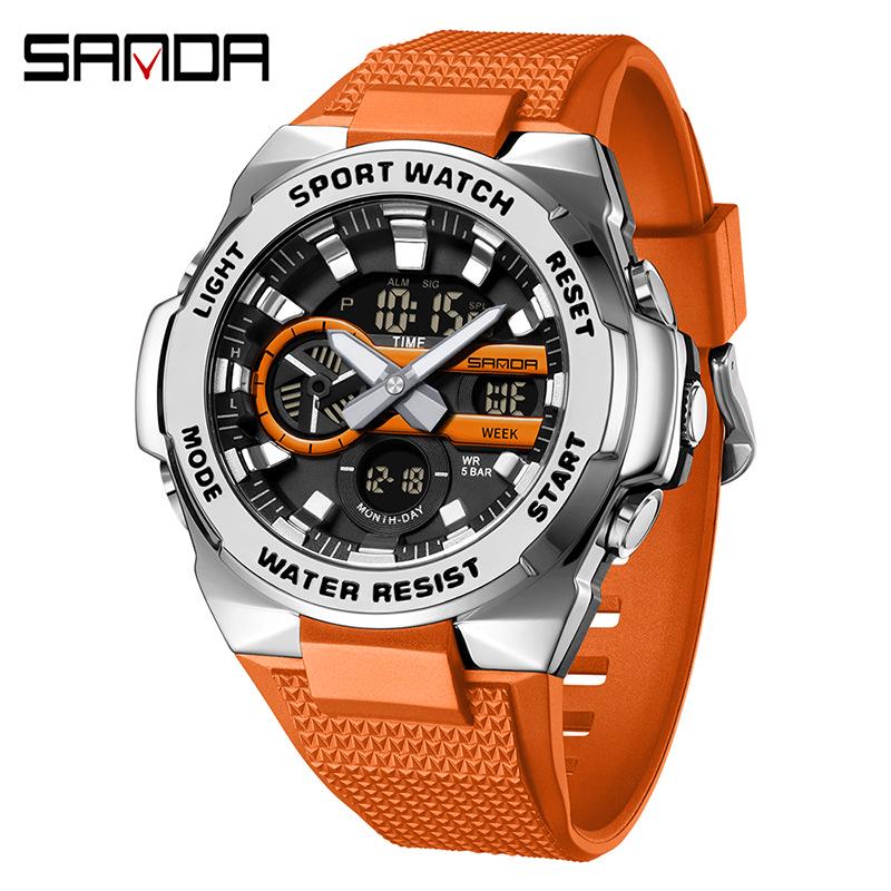 SANDA Men s Dual Display Sports Watch - Multifunctional, Waterproof, Outdoor Accessory