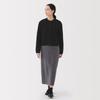 MUJI Washable Knit Crew Neck Size M Women's Cardigan, Black, (BA1Q4A5S)