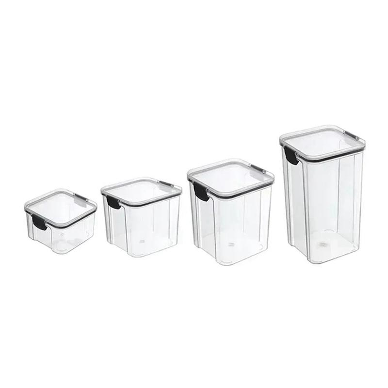 Stackable Sealed Jar For Kitchen-Large Plastic Grain Storage Organizer, Household Moisture-Proof Seasoning Container-ABSW