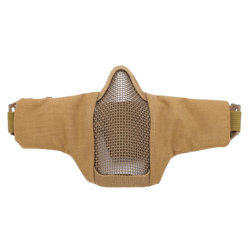 V10 Half Face Steel Mesh Breathable Protective Face Guard Competition Protective Cycling EquipmentKhaki