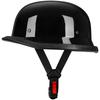 German Retro Half Helmet 108 Bright Black Solid Color Motorcycle Helmet Unisex Four Seasons Universal Pure Color Biker Cap