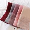 Solid Color Chiffon Hijab Veil Lace Edge Ramadan Headscarf Versatile Silk Scarf  Women Headwear