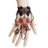 Vintage Spitzenarmbänder Schwarze Spitze Gothic-Armbänder Spitzen-Handschmuck für Damen und Mädchen Kristall Cosplays Anhänger Schmuck
