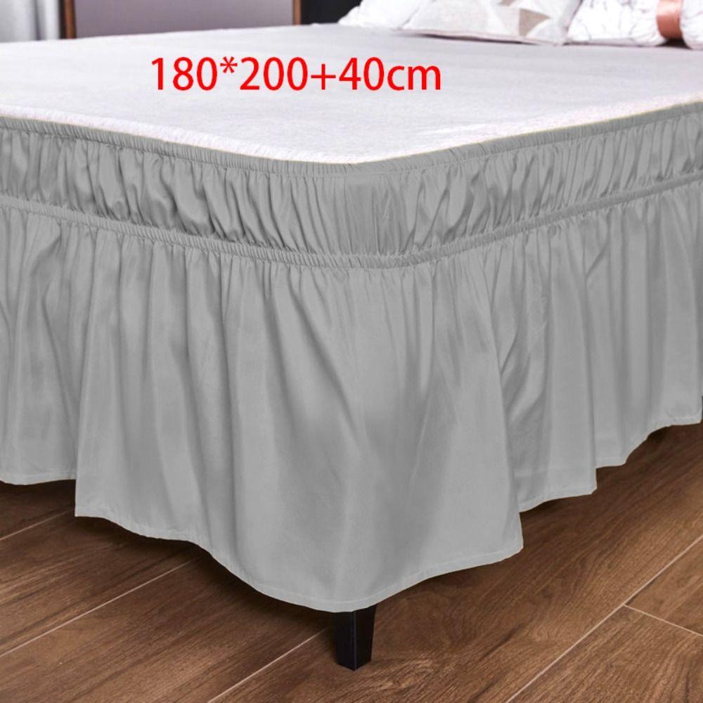 Elastic Bed Skirt Polyester Bed Side Skirt Accessories Bed Ruffles  Bedroom